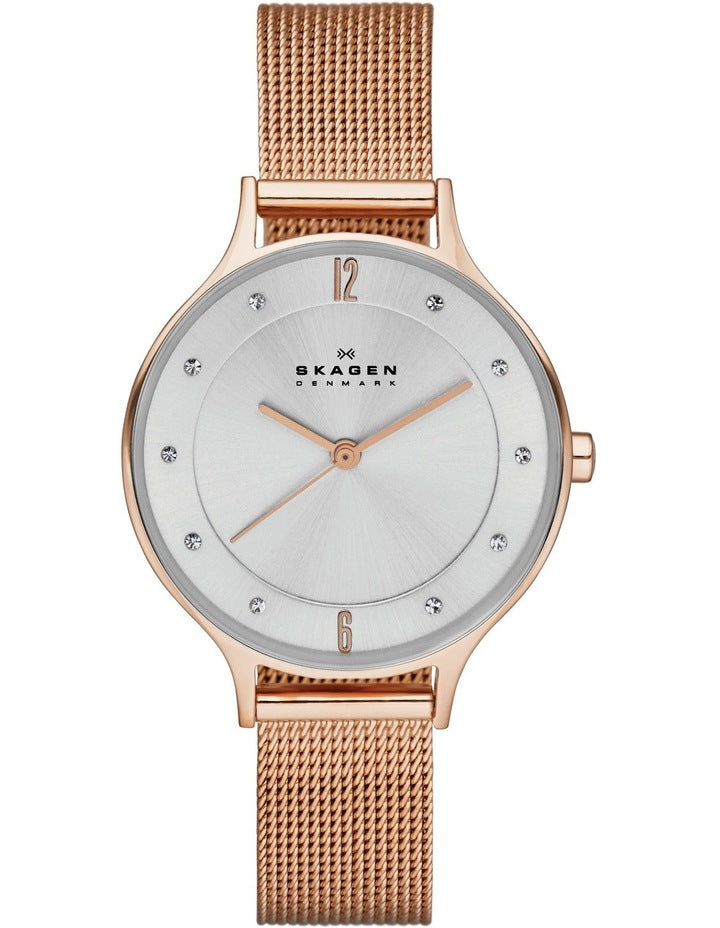 Rose Gold Tone Steel Mesh Watch