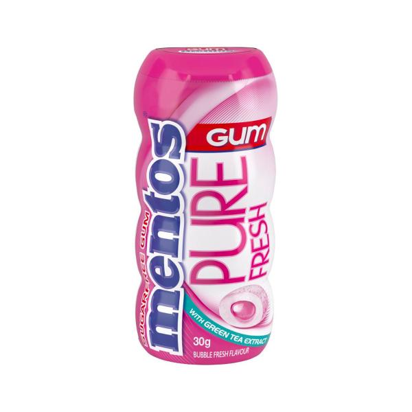 MENTOS PURE FRESH GUM BUBBLE FRESH 30 GRAM
