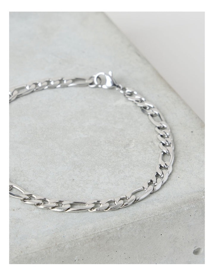 Sterling Silver Figaro Chain Bracelet
