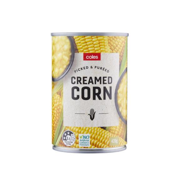 COLES CREAMED CORN 420G