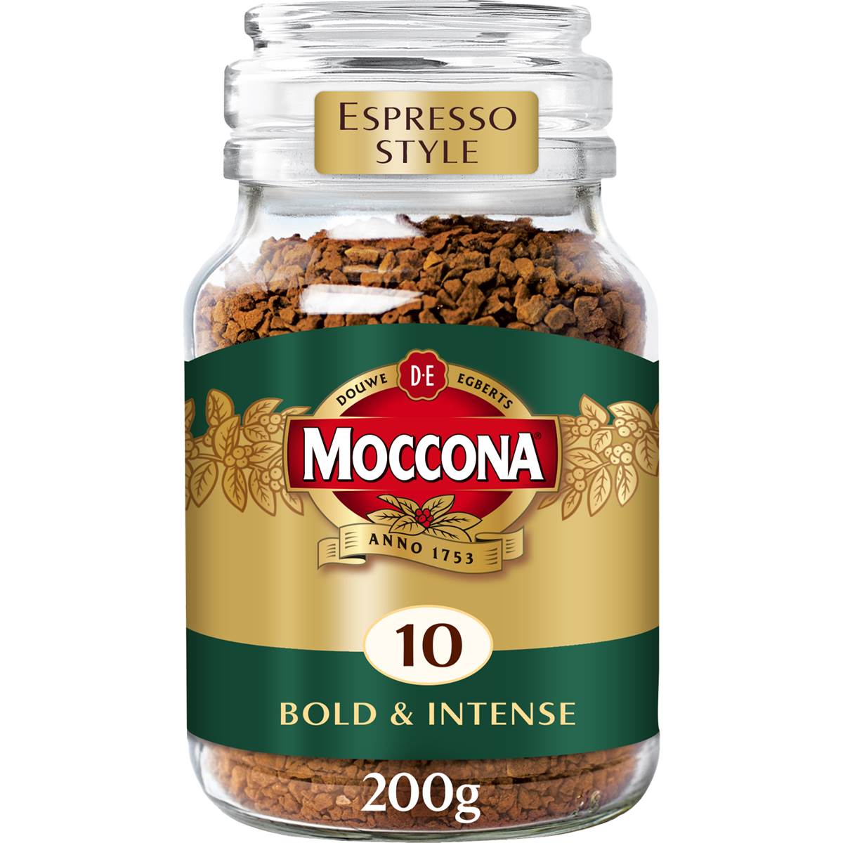 Moccona Freeze Dried Instant Coffee Espresso Style Bold & Intense 200g