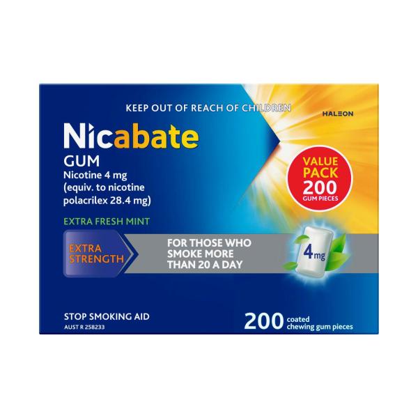 NICABATE CHEWING GUM EXTRA FRESH MINT 4MG
