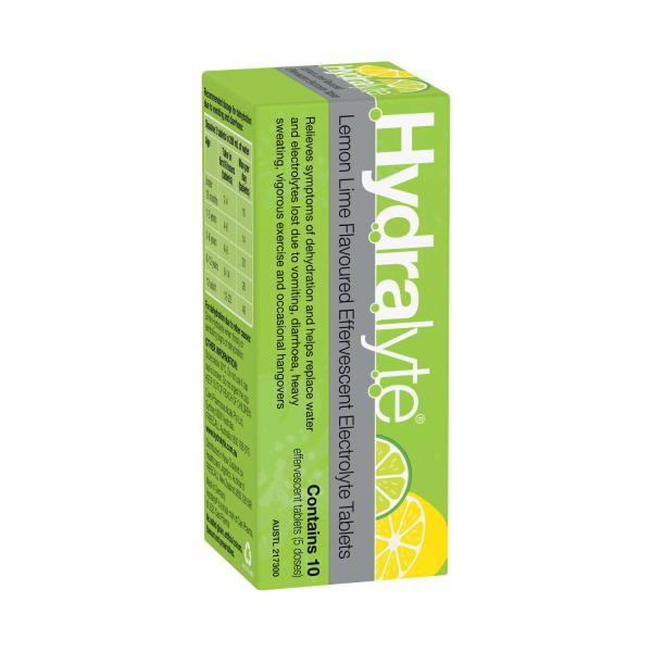 HYDRALYTE EFFERVESCENT LEMON LIME 10PK