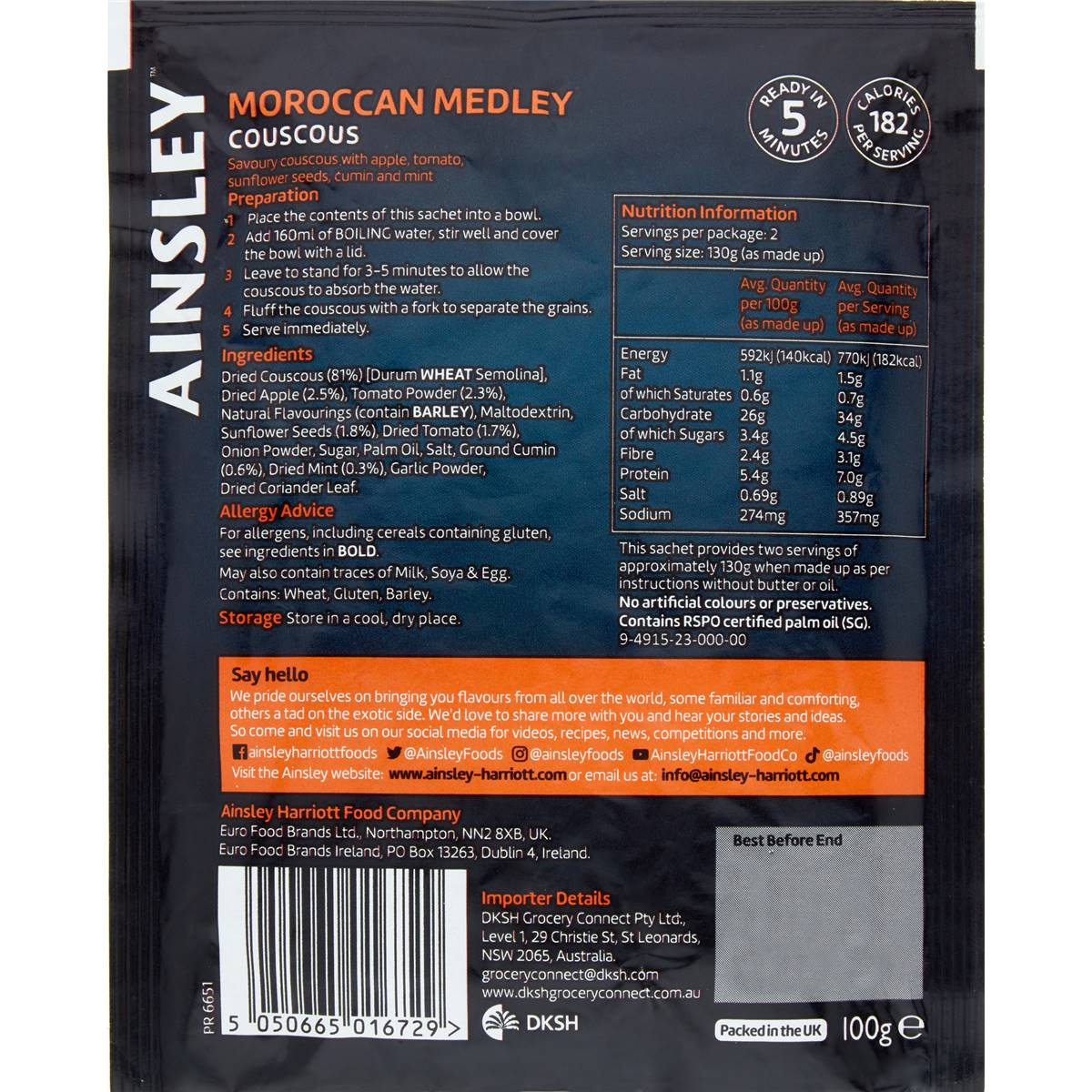 Ainsley Harriott Couscous Moroccan Medley 100g