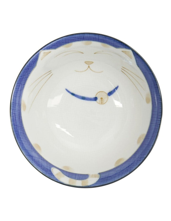 Kawaii Neko Cat Tayo Bowl 13x6.5cm Blue