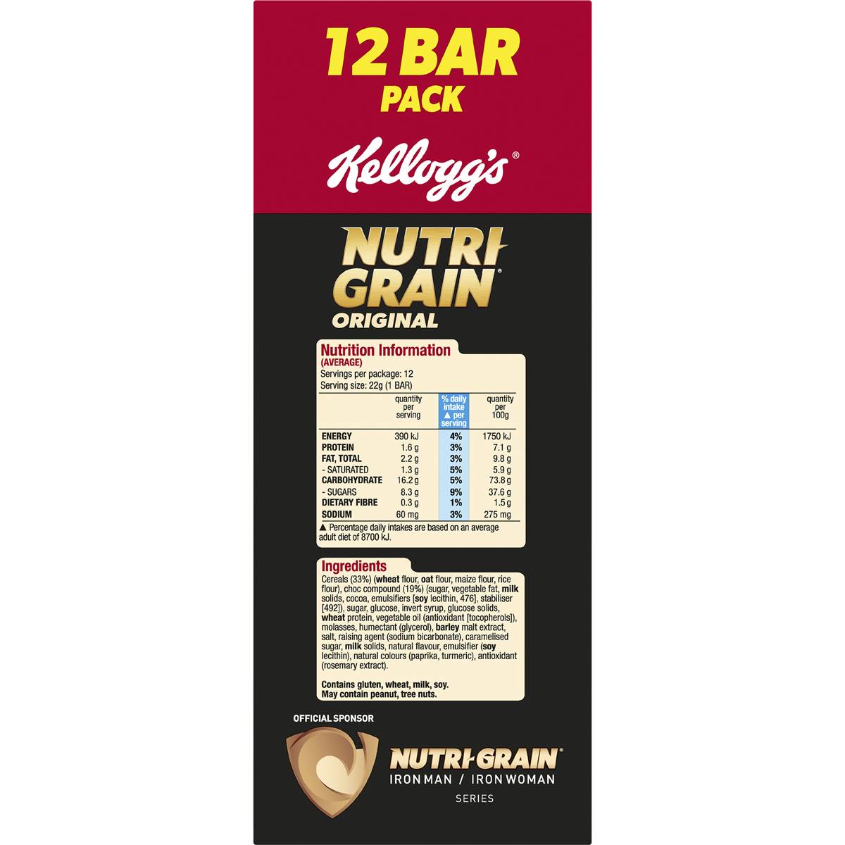 Kellogg's Nutri Grain Bars Original 12 Pack