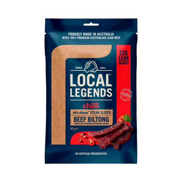 LOCAL LEGENDS BILTONG CHILLI BEEF 45G