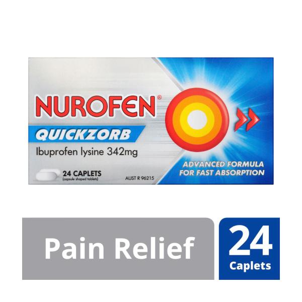 Quickzorb Ibuprofen Lysine 342mg Caplets