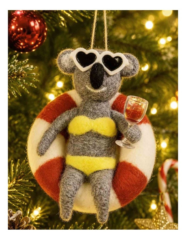 Felt Ornament Wine & Chill Koala