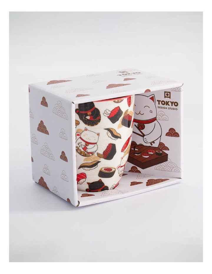 Mug Mountain Mug 380ML Cat & Sushi White Gift Boxed