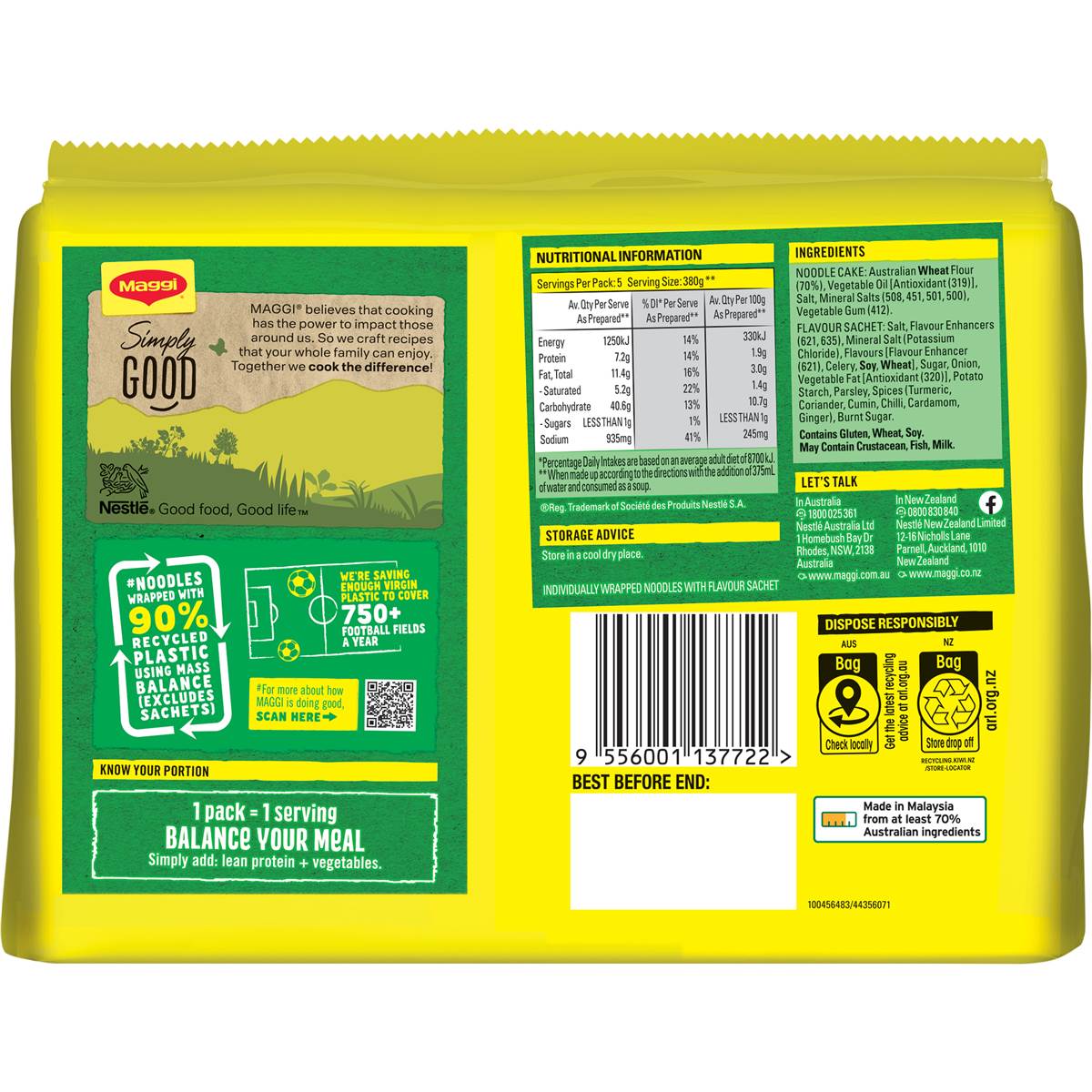 Maggi 2 Minute Chicken Flavour Instant Noodles 5 Pack