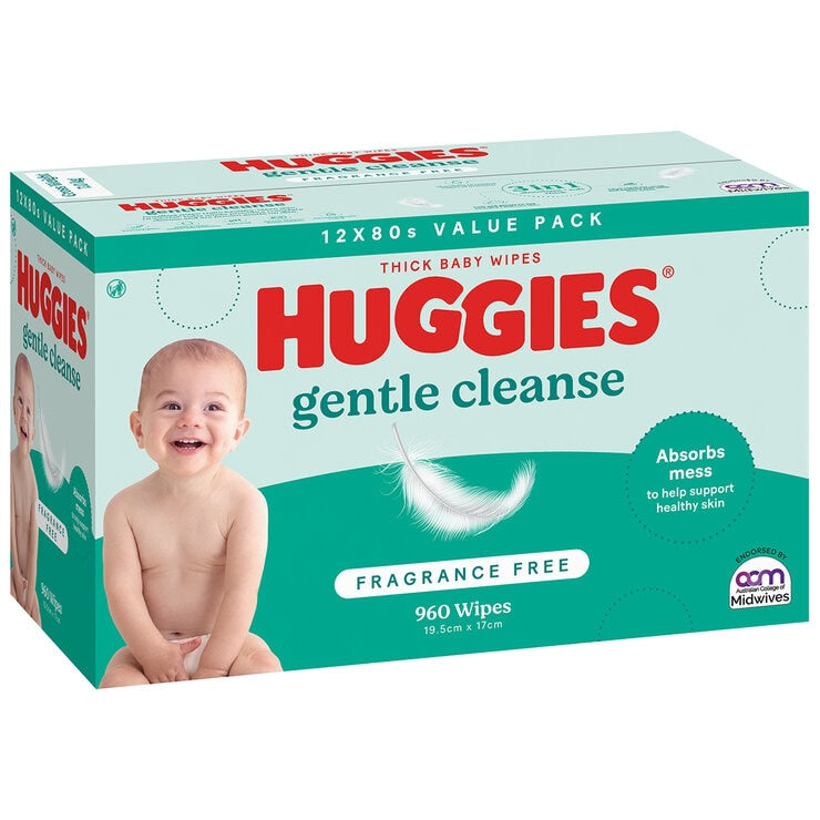 Huggies Fragrance Free Baby Wipes 24 x 80 Wipes 2 Pack