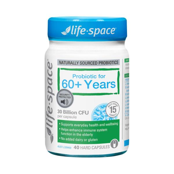 LIFE SPACE PROBIOTIC 60+ YEARS HARD CAPSULES 40PK