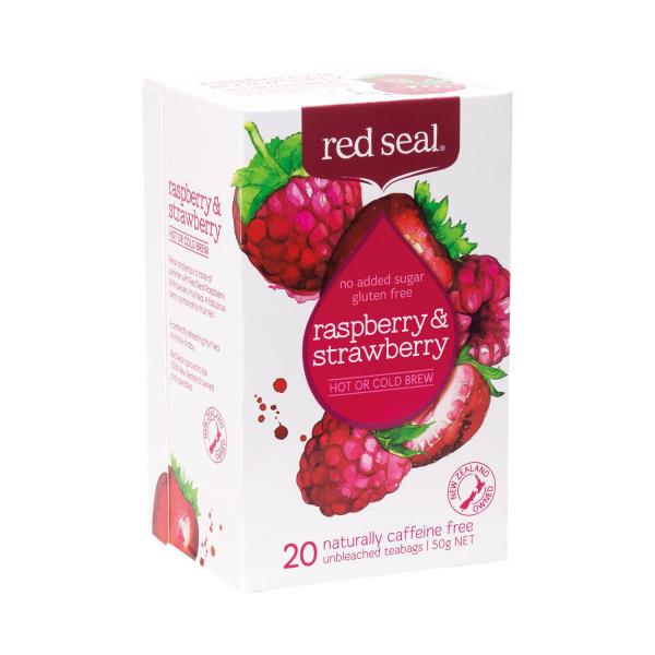 RED SEAL RASPBERRY & STRAWBERRY HOT OR COLD BREW TEABAG 20 PACK