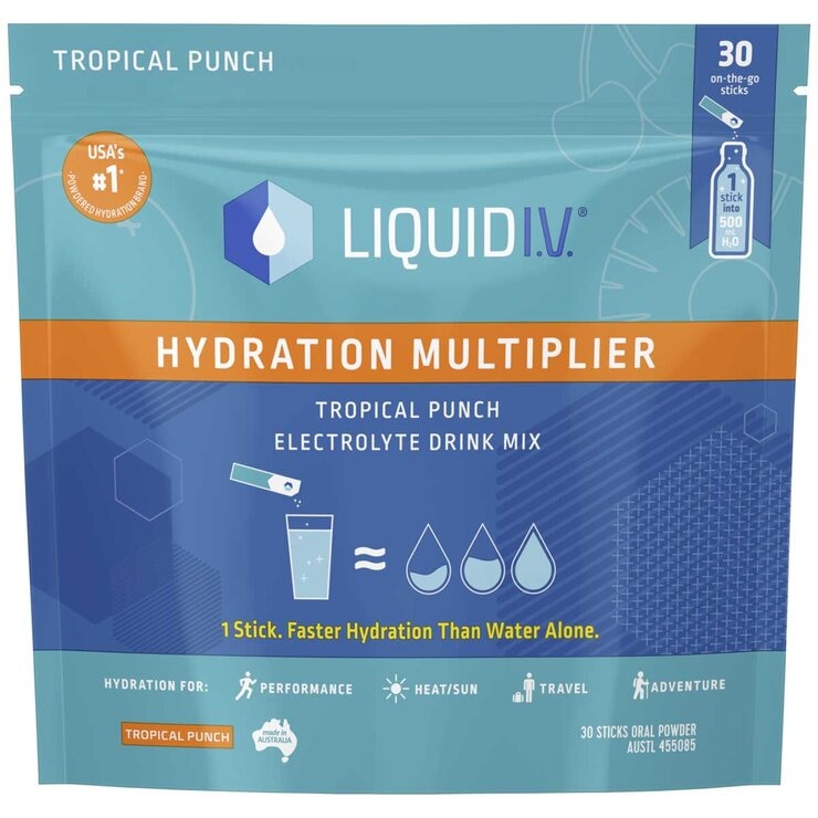 Liquid I.V. Hydration Multiplier Tropical Punch Electrolyte Drink Mix 30 Sachets