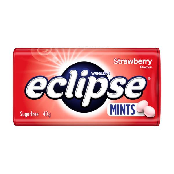 ECLIPSE STRAWBERRY SUGAR FREE MINTS TIN 40G