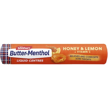Nestle Butter-Menthol Liquid Centres Honey & Lemon Throat Lozenges 10 pack