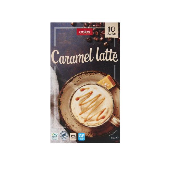 COLES CARAMEL LATTE ALL IN ONE SACHETS 170G