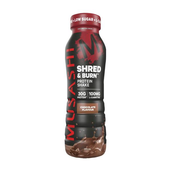MUSASHI SHRED & BURN PROTEIN SHAKE CHOCOLATE 375ML