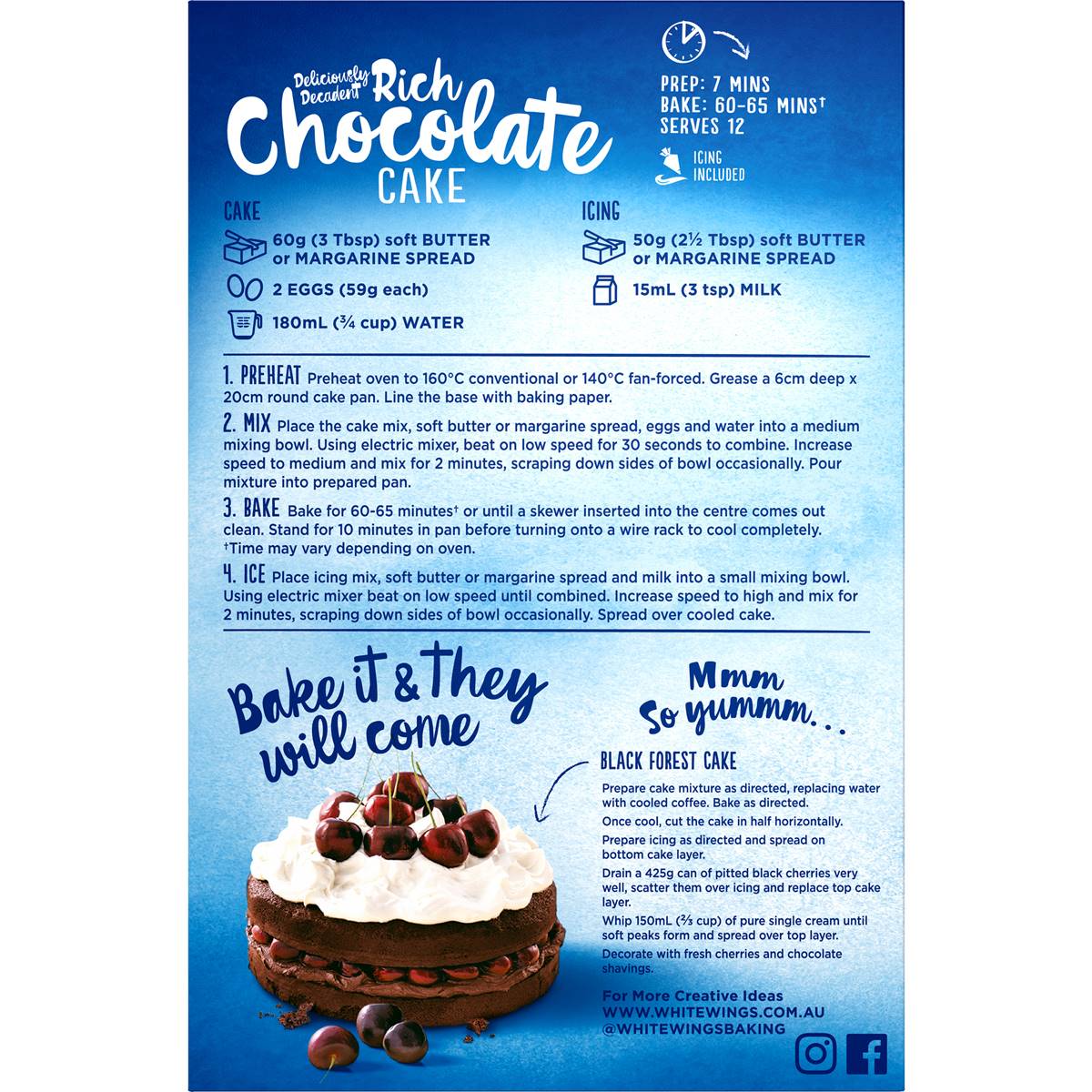 White Wings Cake Mix Rich Chocolate Cake 535g