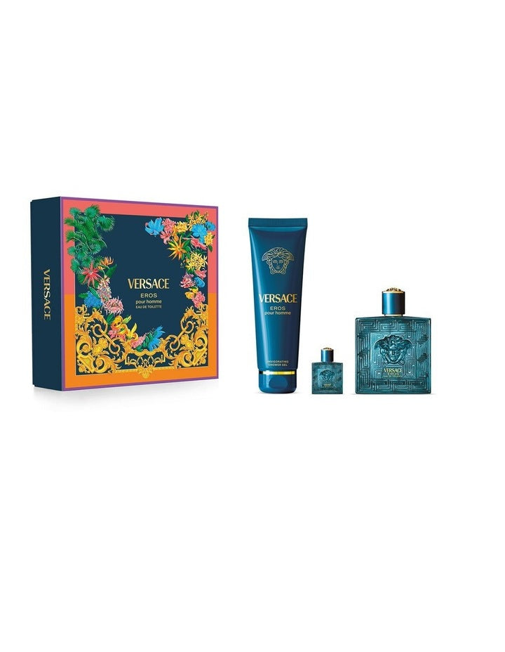 Eros Pour Homme EDT 100ml Set (EDT 100ml & SG 150ml & EDT 5ml)