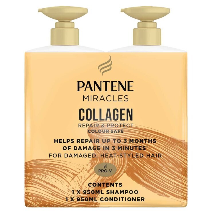 Pantene Miracles Collagen Shampoo And Conditioner 2 x 950ml