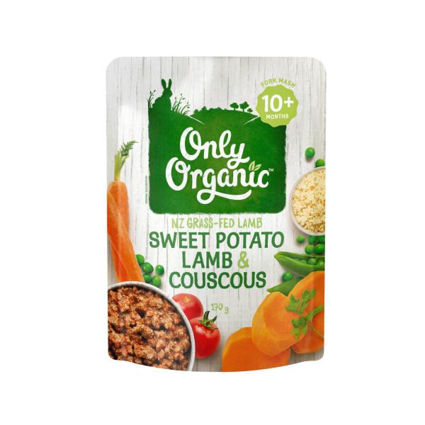 ONLY ORGANIC BABY FOOD SWEET POTATO LAMB COUS COUS 170G