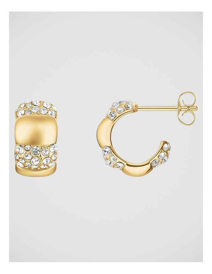 Rosefield Jewellery Stripe Pave Gold Earrings