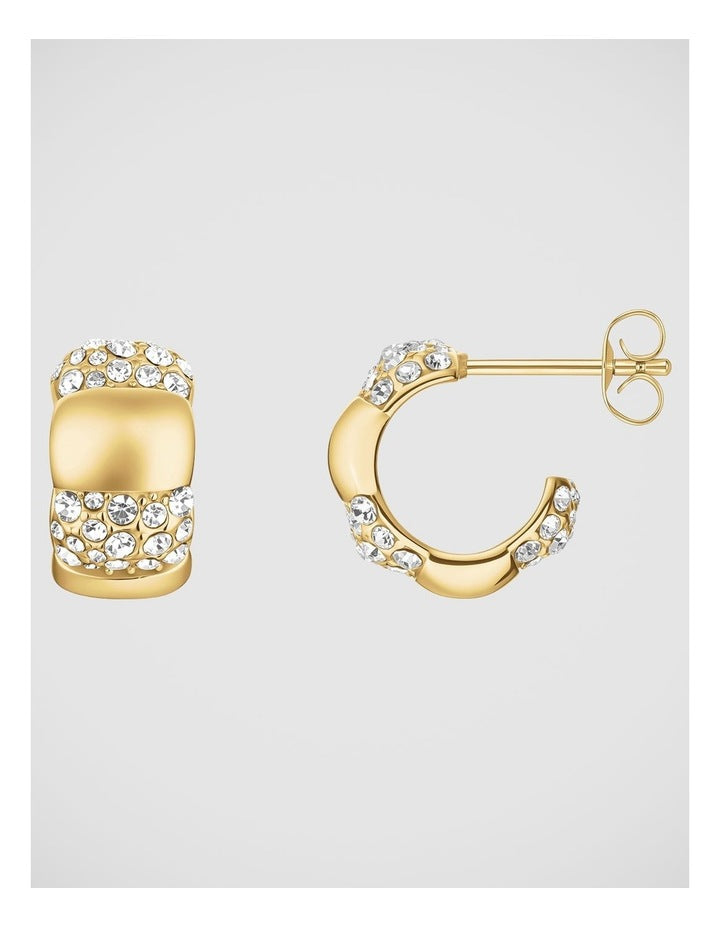 Rosefield Jewellery Stripe Pave Gold Earrings