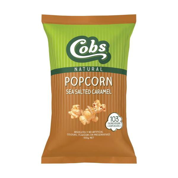 COBS SEA SALTED CARAMEL GLUTEN FREE POPCORN 100G