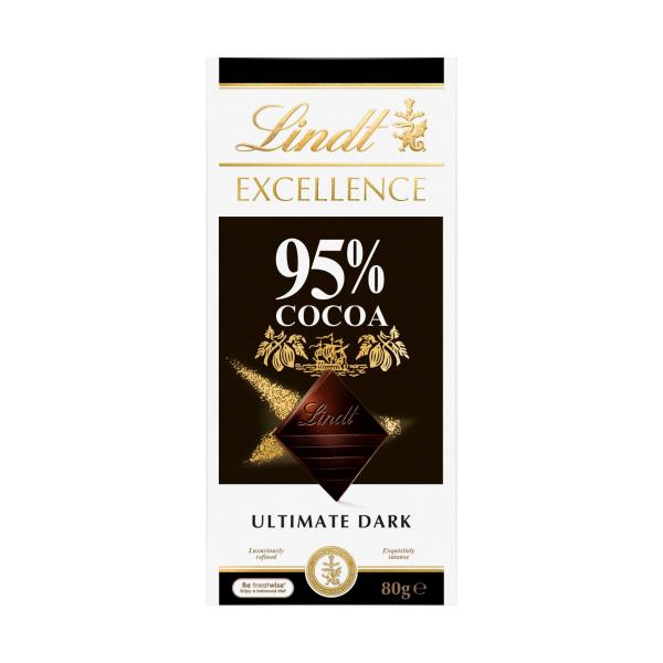 LINDT EXCELLENCE CHOCOLATE 95% COCOA 80 GRAM