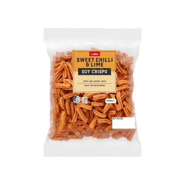 SWEET CHILLI AND LIME SOY CRISPS:.:400 GRAM