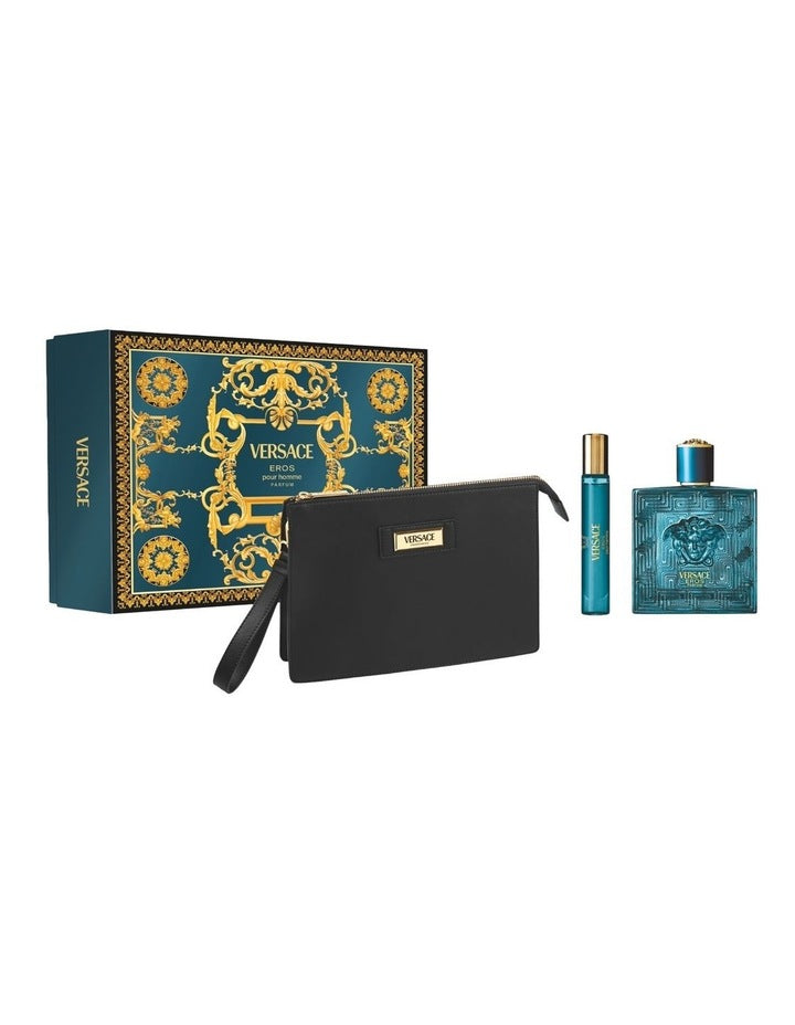 Versace Eros Pour Homme Parfum 100ml Set (Parfum 100ml & TS 10ml & GWP Pouch)