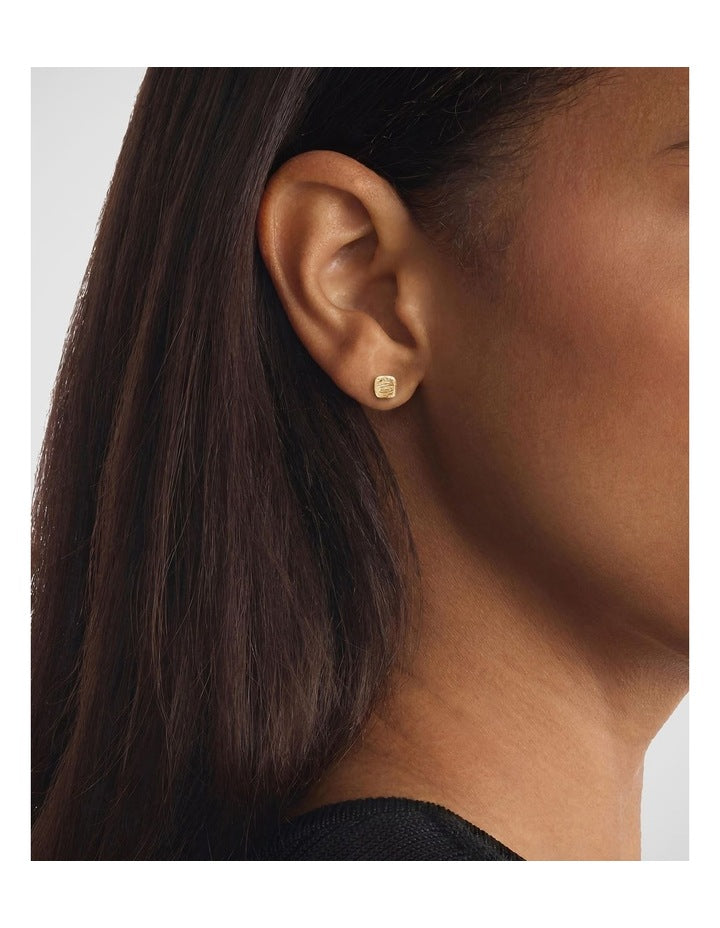 Gold Steel Women's Stud Earrings