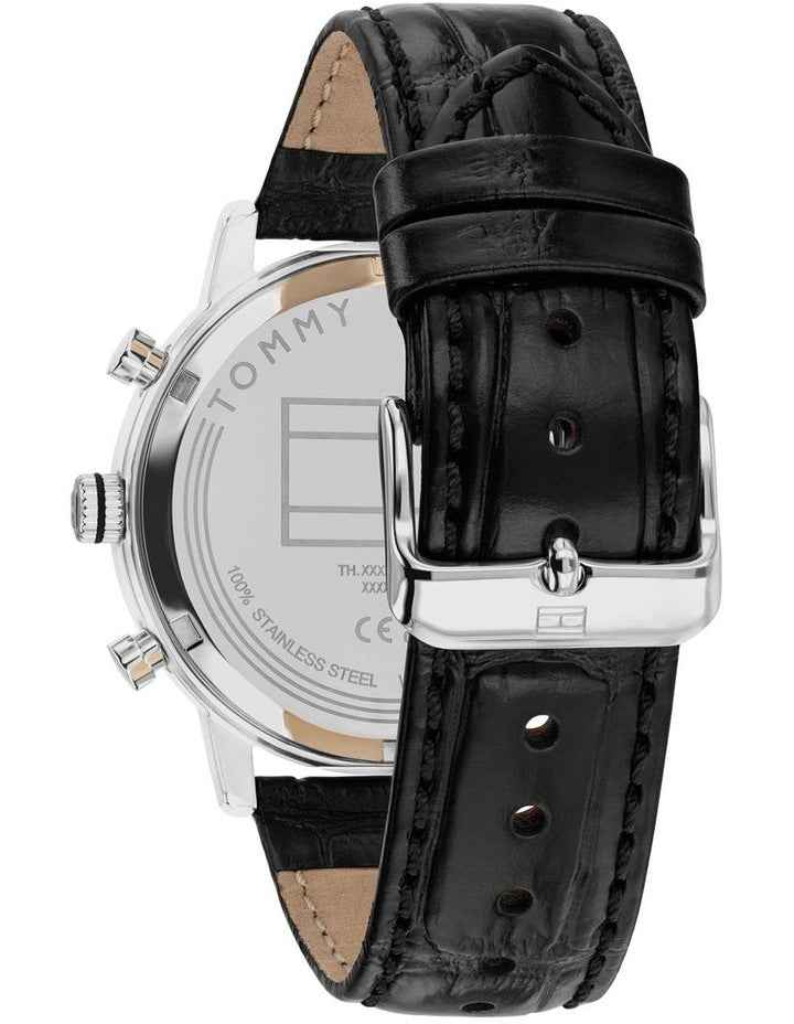 Kane Black Leather Dark Grey Dial Men's Watch