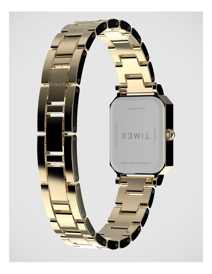 Timex Women's Rect Gold Watch TW2Y01200