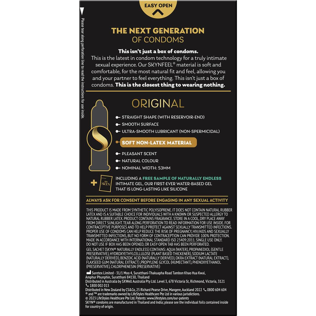 Skyn Original Natural Feeling Non-Latex Condoms 10 Pack