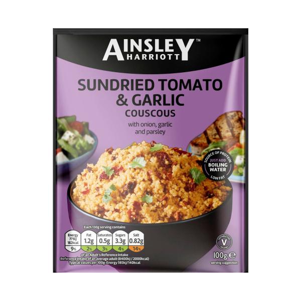 AINSLEY HARRIOTT COUS COUS SUNDRIED TOMATO & GARLIC 100 GRAM