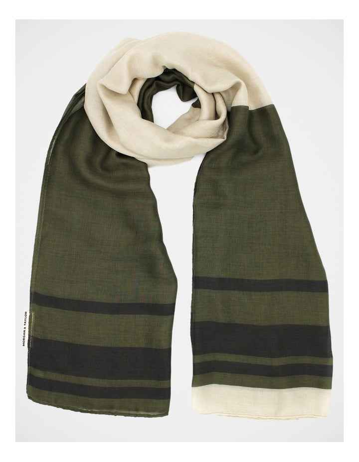 Morgan & Taylor Eleanor Light-Weight Scarf in Khaki Green