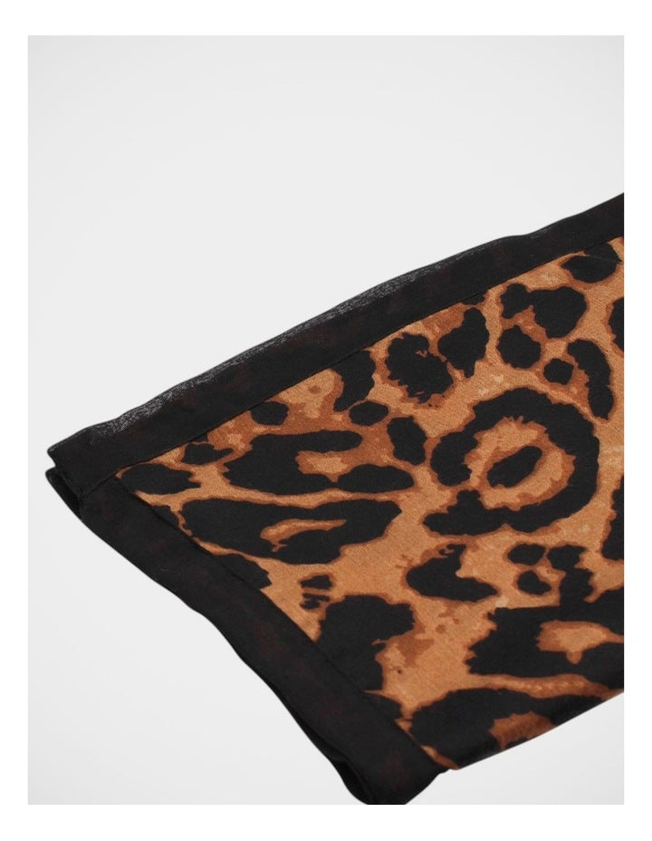 Morgan & Taylor Kylie Light-Weight Scarf in Brown Leopard Print
