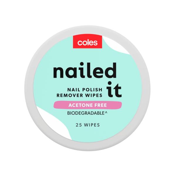 COLES NAIL POLISH REMOVER WIPES 25 PACK