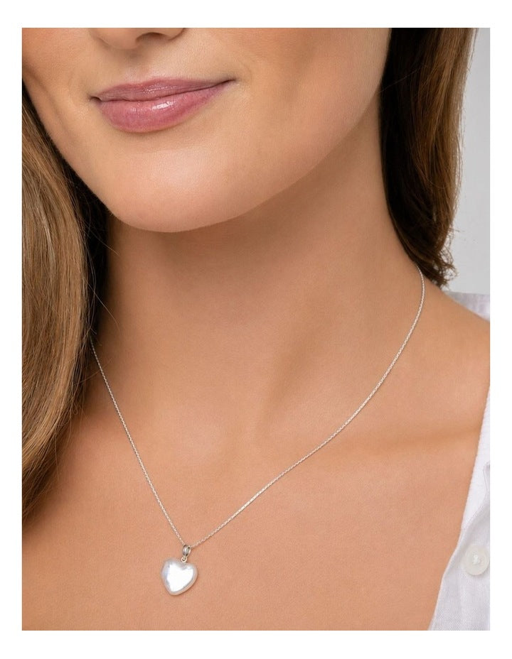 Heart Pearl Silver Pendant