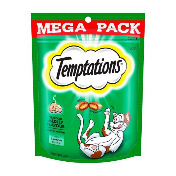 TEMPTATIONS CAT TREATS SEAFOOD MEDLEY FLAVOUR 180G
