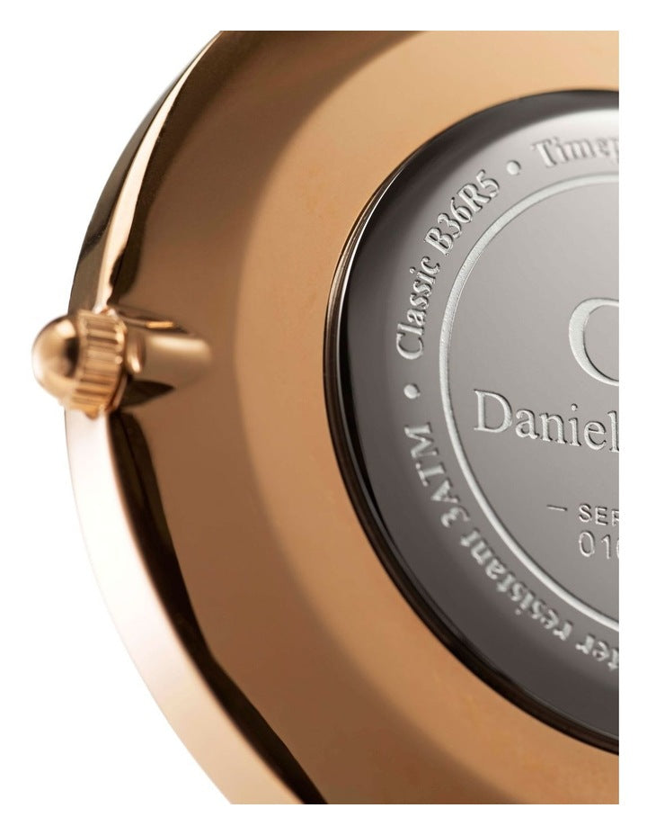 40mm Classic St Mawes Leather Watch in Rose Gold