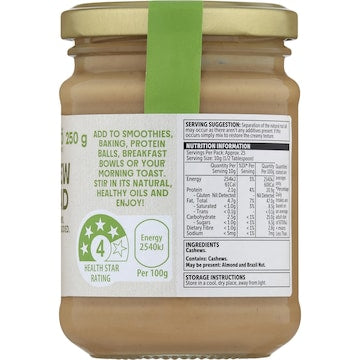 Macro Natural Cashew Spread 250g