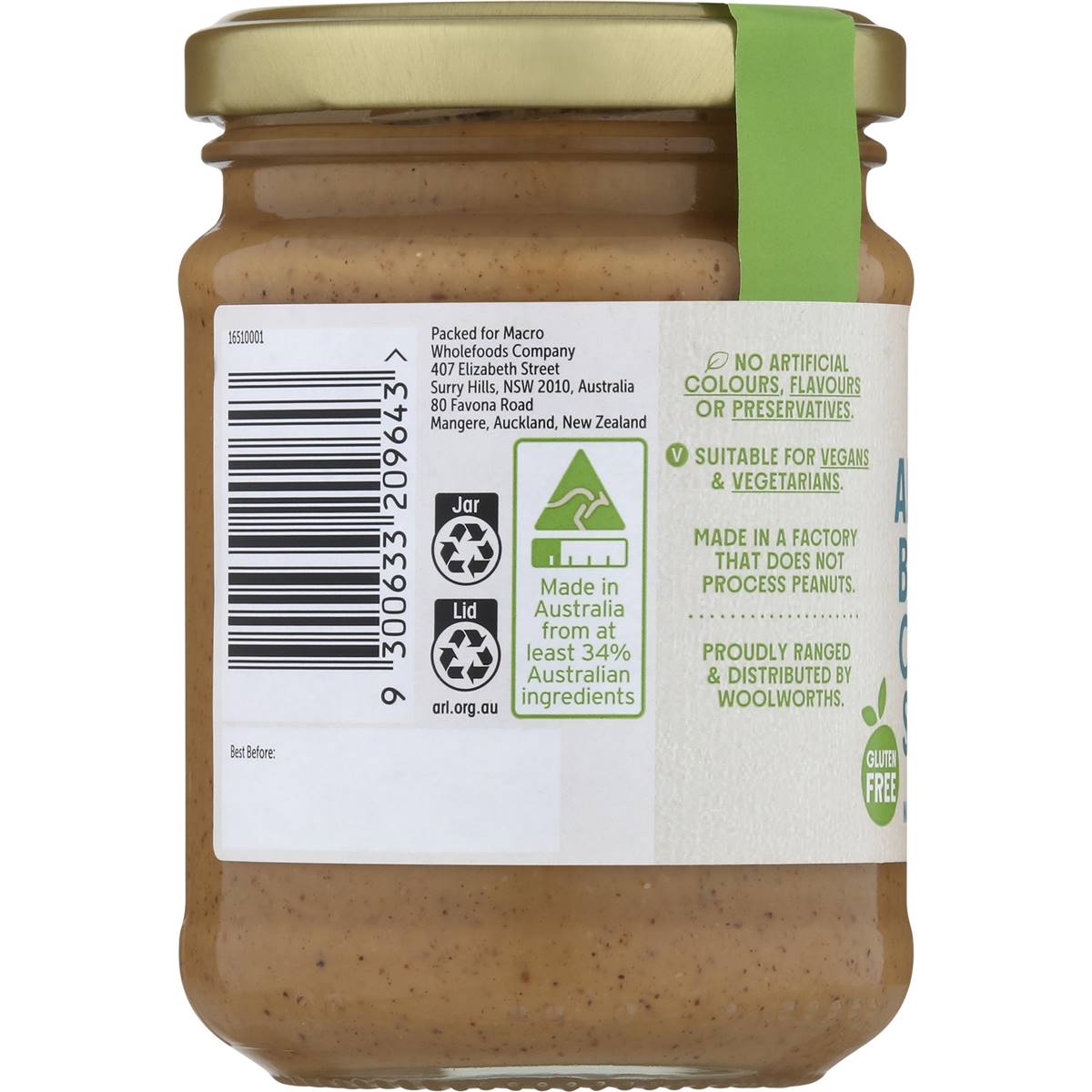 Macro Natural Brazil, Almond & Cashew Spread 250g