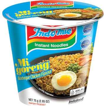 Indomie Instant Noodles Cup Mi Goreng Barbeque Chicken Flavour 75g