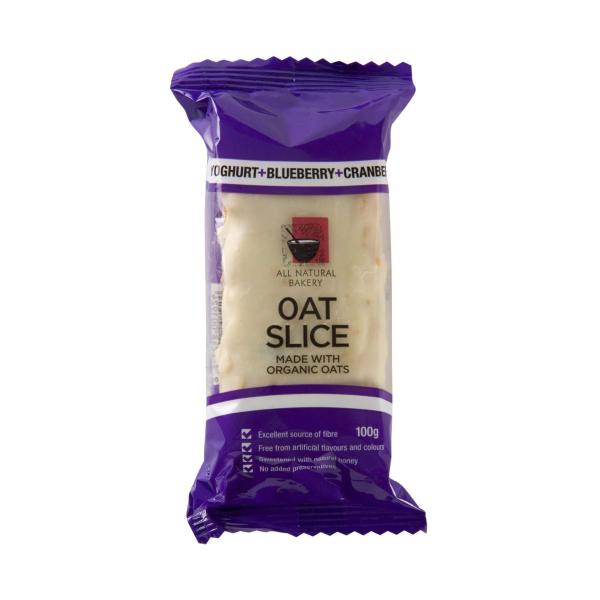 ALL NATURAL BAKERY OAT SLICES:CRANBERRY & YOGHU:.:100 GRAM