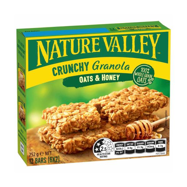 NATURE VALLEY CRUNCHY BARS 252G:OAT & HONEY:.:252 GRAM