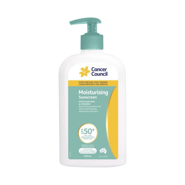 CANCER COUNCIL SPF 50+ MOISTURISING SUNSCREEN PUMP